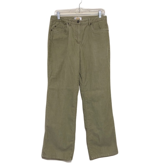 Talbots Petites Corduroy Stretch Pants High Waist Bootcut Leg Tan Size 10 P - Picture 1 of 12